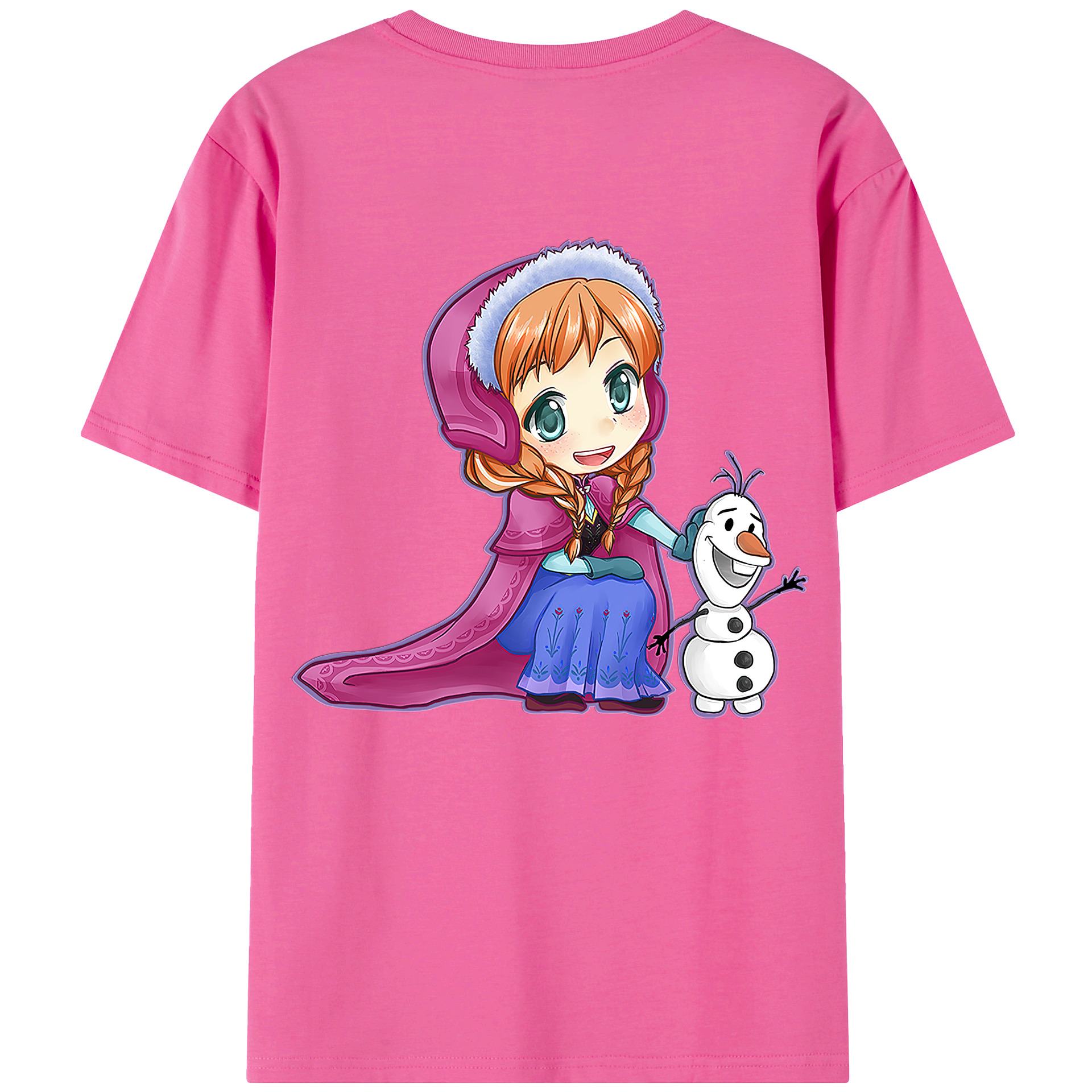 （画像用） アナと雪の女王 アンナ エルサ Frozen Anna Elsa レディース半袖Tシャツ(バックプリント)